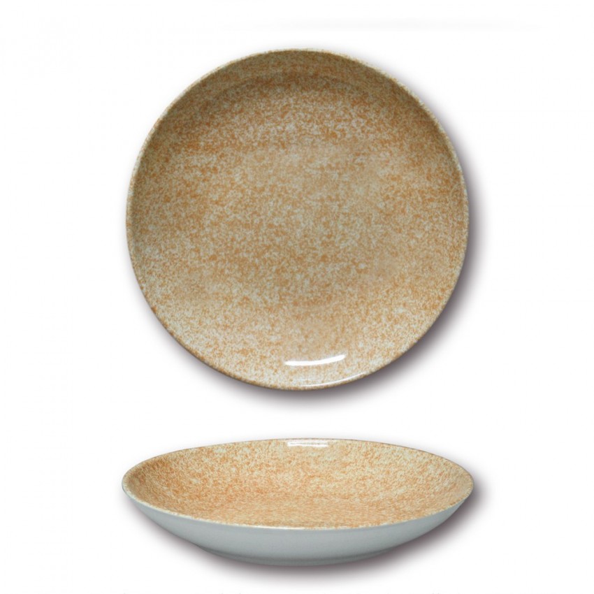 Lot de 6 assiettes à couscous - D 26 cm - Moucheté beige