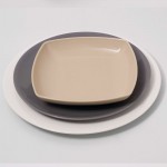 Assiette plate porcelaine Gris- D 28 cm - Siviglia