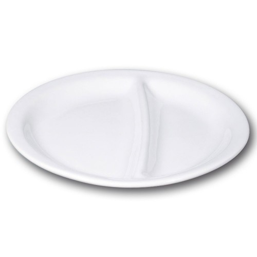 Assiette blanche 2 compartiments - D 26 cm