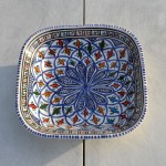 Plat carré Bakir bleu - L 25 cm