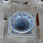 Assiette carrée Bakir turquoise - L 19 cm