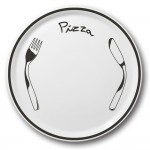 Lot de 4 assiettes à pizza Rouge et Noire- D 31 cm - Napoli