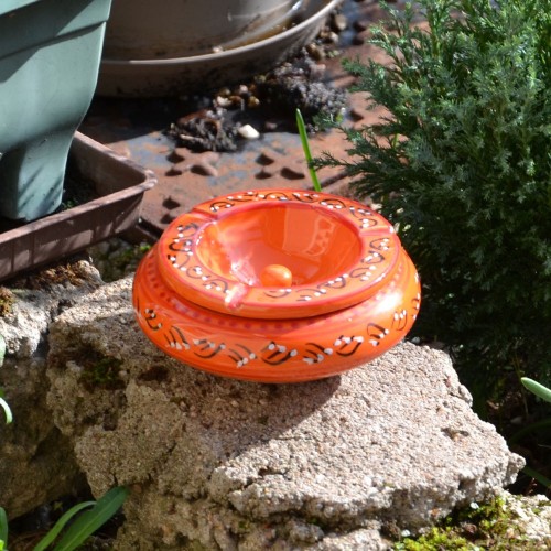 Cendrier marocain Anis Tatoué Orange 12 cm