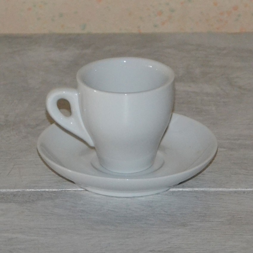 Tasse a expresso et soucoupe 1 personne porcelaine blanche