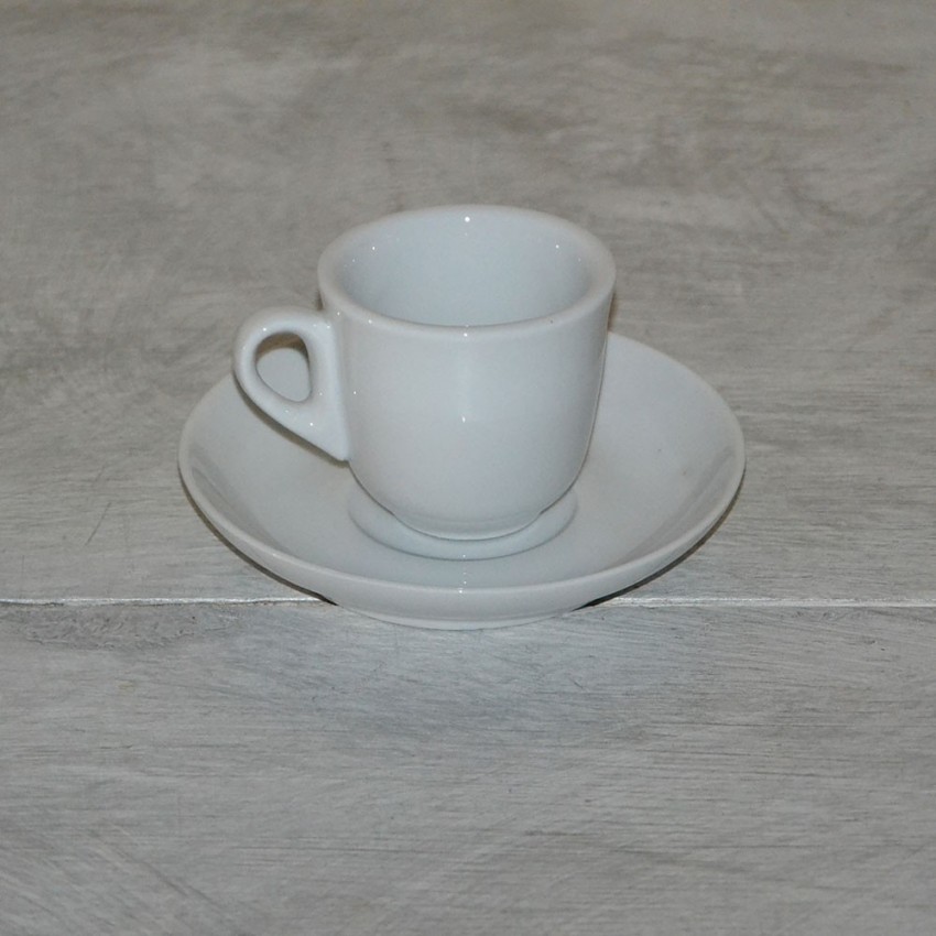 Tasse à expresso et sa soucoupe Clara 1 personne porcelaine blanche