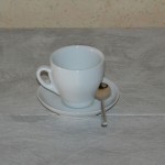 Service à café Aroma grandes tasses 6 personnes porcelaine blanche