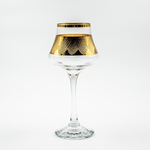 Verres à pied Leila Or 26 cl x 2 - Coffret