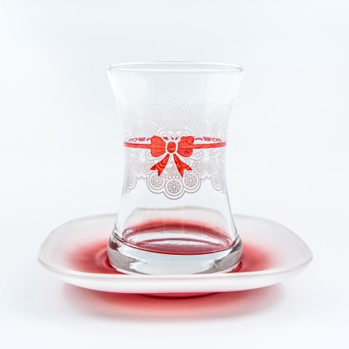 Verres à café ou à thé avec ces soucoupes Nahil 10 cl x 6 - Coffret