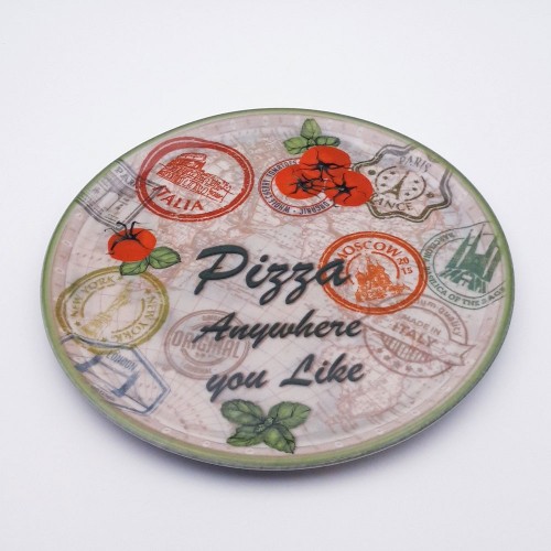 Assiette à pizza Charme Vert - D 31 cm - Napoli