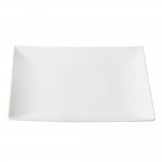 Assiette plate en grès blanc - L 26 cm - Quadro