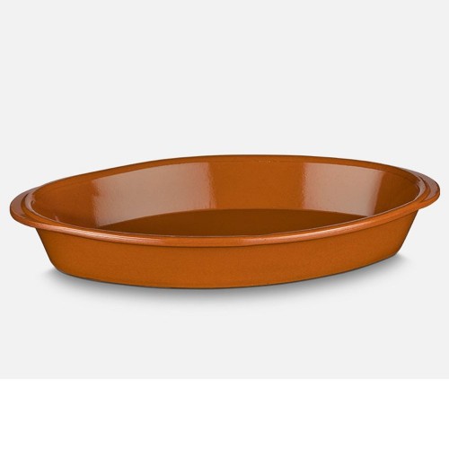 Plat de cuisson ovale terre cuite - 34*19 cm