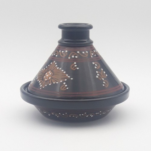 Petit tajine Tatoué Noir - D 17 cm