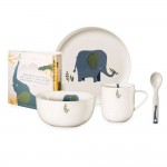 Coffret repas pour enfant en porcelaine Emma l'éléphant - 5 pcs