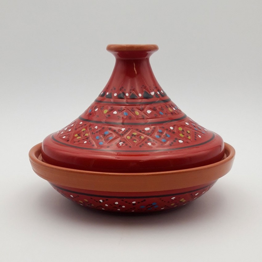 Tajine individuel évasé Marrakech Rouge - D 22 cm