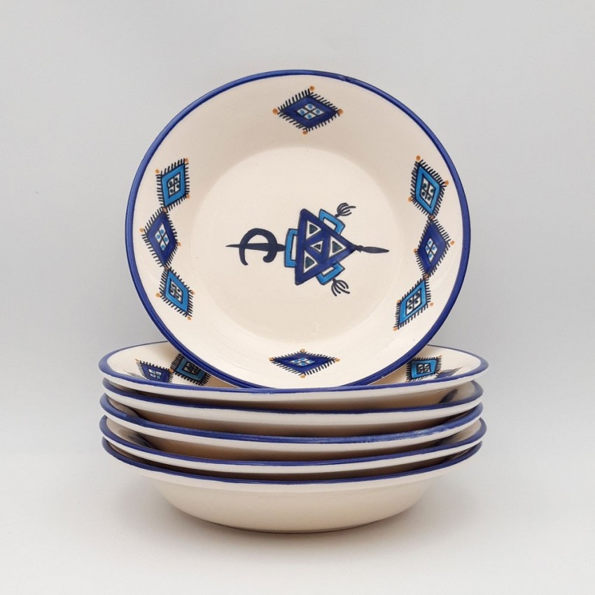 Lot de 6 assiettes creuses Sahel Bleu - D 24 cm