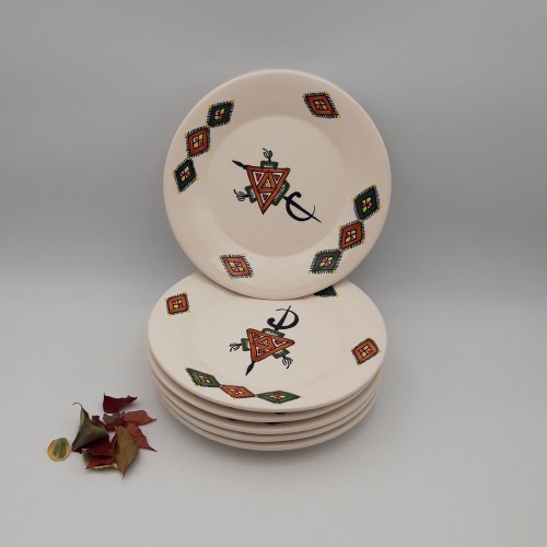 Lot de 6 assiettes plates Sahel beige - D 24 cm