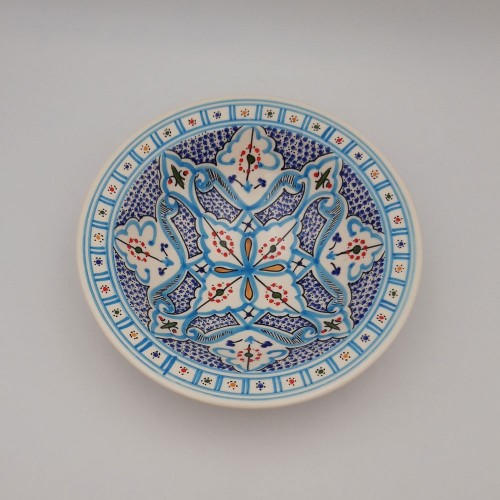 Assiette Tebsi Marocain turquoise - D 23 cm