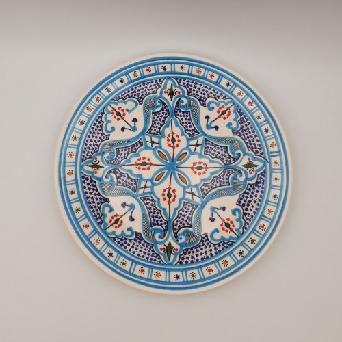 Assiette plate Marocain turquoise - D 24 cm