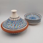 Service tajine assiettes creuses Bakir turquoise - 6 pers 