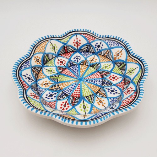 Assiette creuse fleur Bakir royal - D 23 cm