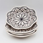 Lot de 4 assiettes creuses fleur Bakir gris - D 23 cm