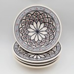 Lot de 4 assiettes creuses Tebsi Bakir gris - D 23 cm