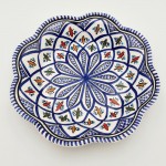 Assiette creuse fleur Bakir bleu - D 23 cm