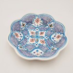 Assiette creuse fleur Marocain turquoise - D 23 cm