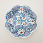 Assiette creuse fleur Marocain turquoise - D 23 cm