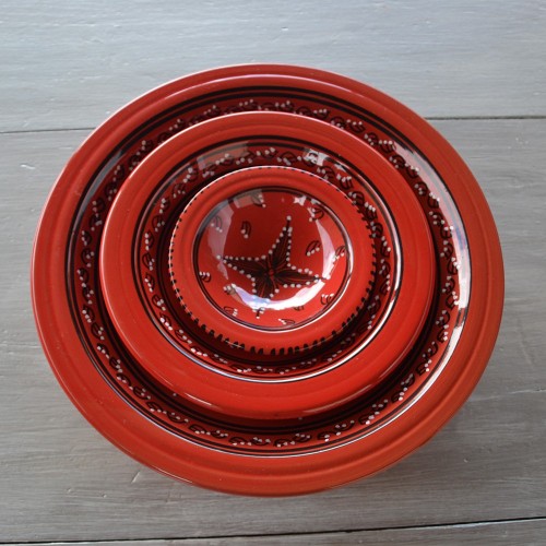 Plat Tebsi Tatoué rouge - D 37 cm