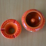 Lot de 2 mini cendriers Marrakech Orange et Vert