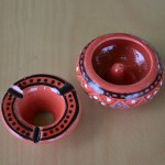 Lot de 3 mini cendriers Marrakech Rouge, Vert et Orange