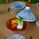 Service tajine assiettes creuses Bakir turquoise - 6 pers 