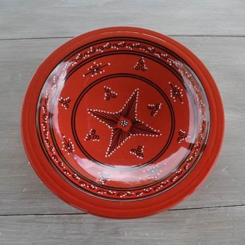 Plat Tebsi Tatoué rouge - D 33 cm