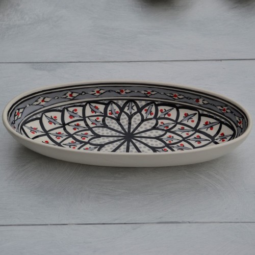 Plat ovale Bakir gris - L 30 cm