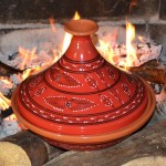 Tajine Tatoué rouge - D 31 cm traditionnel