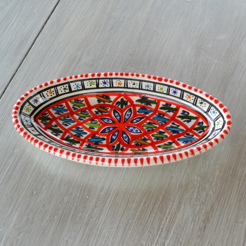 Plat ovale Bakir rouge - L 20 cm