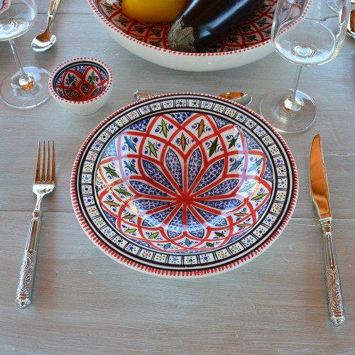 Assiette Tebsi Bakir rouge - Diam 23 cm