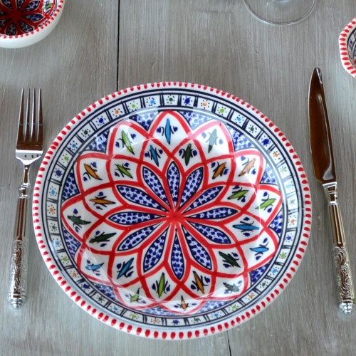 Assiette creuse Bakir rouge - Diam 24 cm