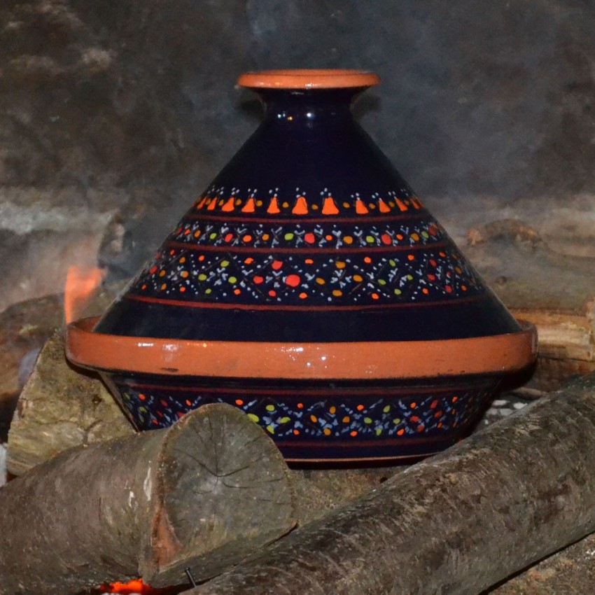 Tajine individuel Grattage Bleu nuit - D 23 cm