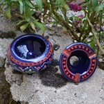 Lot 2 mini cendriers Marrakech bleu nuit et orange - Mini modèle