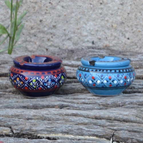 Lot 2 mini cendriers Marrakech bleu nuit et bleu clair - Mini modèle