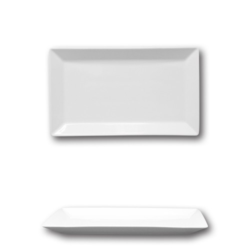 Plat rectangulaire porcelaine blanche - L 26 cm - Kimi