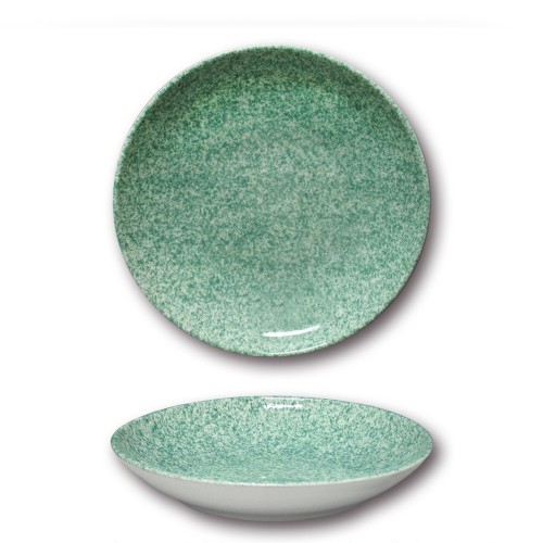 Assiette à couscous porcelaine colorée - D 26 cm - Granito vert