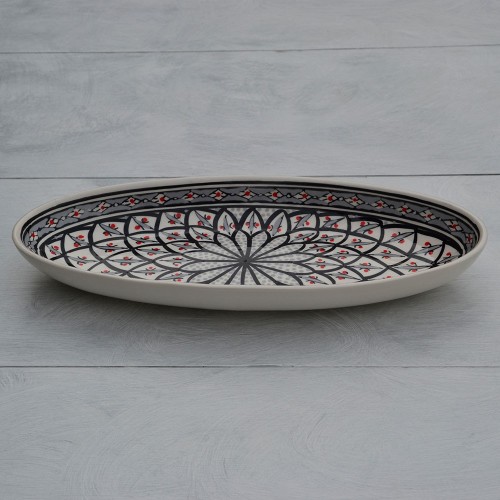 Plat ovale Bakir gris - L 50 cm